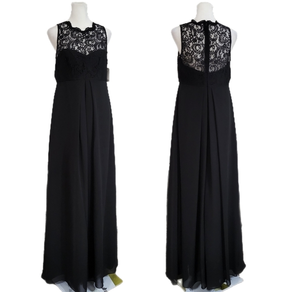 NWT Dessy Collection Lace Bodice Full Length Maternity Gown, Formal Dress Sz 8 - Picture 1 of 11